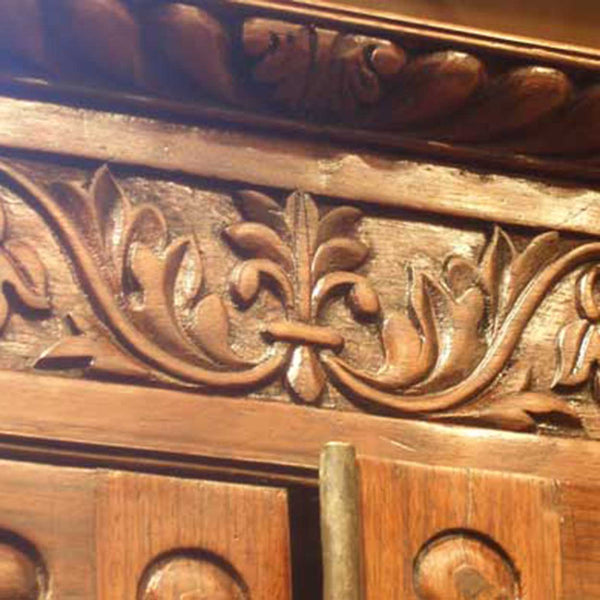 Anglo Indian Campaign Rosewood Mirrored Linen Press Cabinet