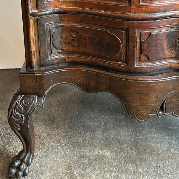 Lot 0274 | Portuguese Baroque Teak Serpentine Chest of Drawers on Stand