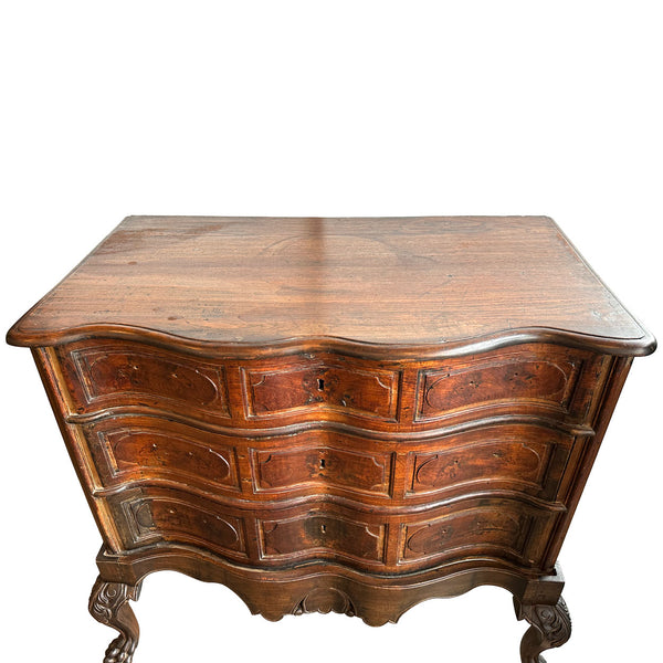 Lot 0274 | Portuguese Baroque Teak Serpentine Chest of Drawers on Stand