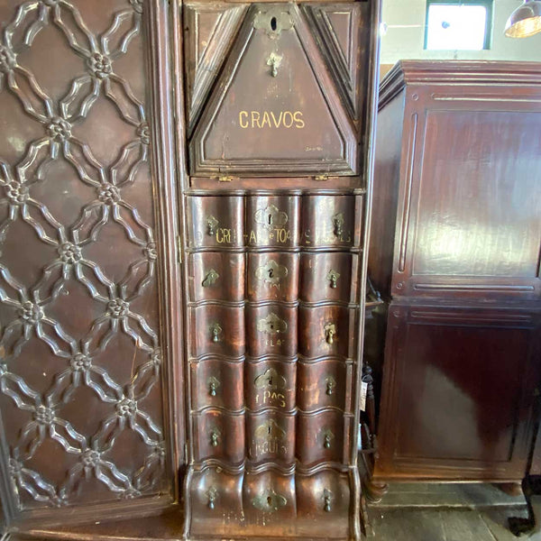 Rare Large Indo-Portuguese Contador Church Cabinet