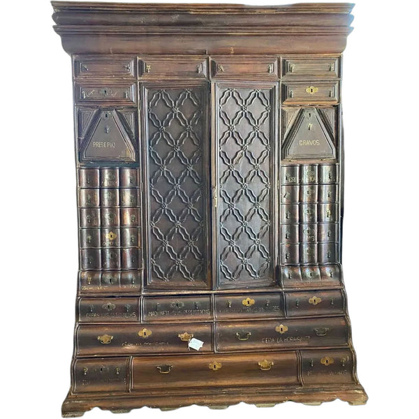 Rare Large Indo-Portuguese Contador Church Cabinet