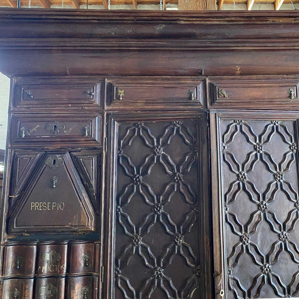 Rare Large Indo-Portuguese Contador Church Cabinet
