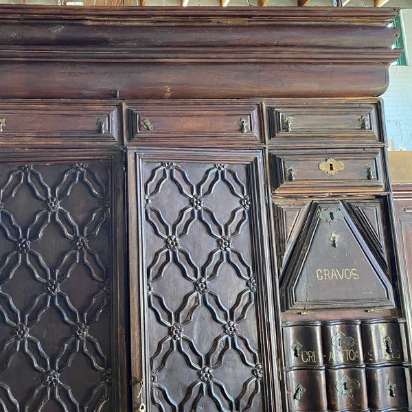 Rare Large Indo-Portuguese Contador Church Cabinet