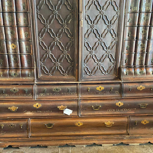 Rare Large Indo-Portuguese Contador Church Cabinet