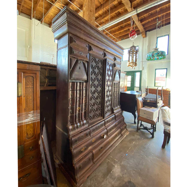 Rare Large Indo-Portuguese Contador Church Cabinet