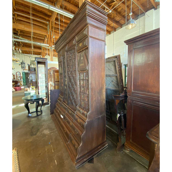 Rare Large Indo-Portuguese Contador Church Cabinet