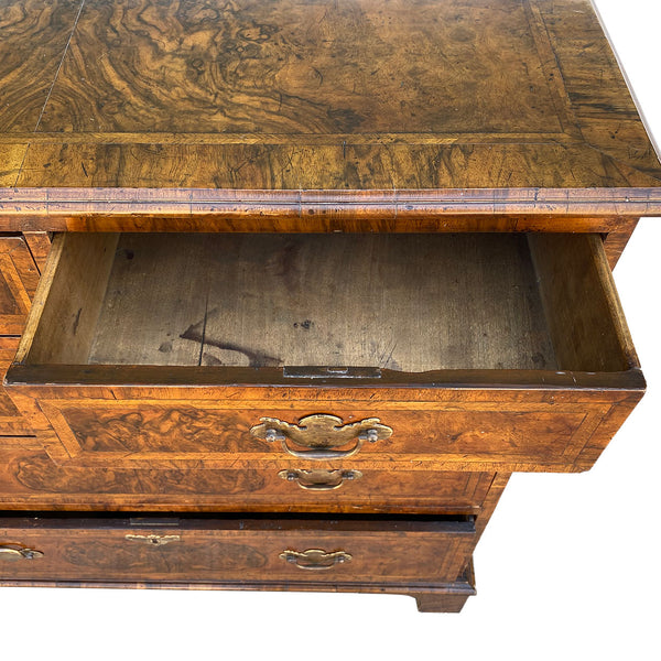 English George I Inlaid Burled Walnut Chest of Drawers