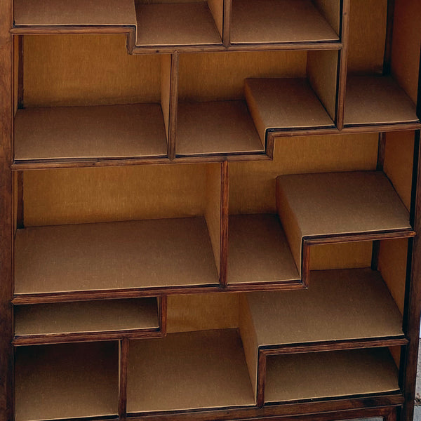 Chinese Qing Rosewood, Kiriwood Silk Lined Open Display Shelf