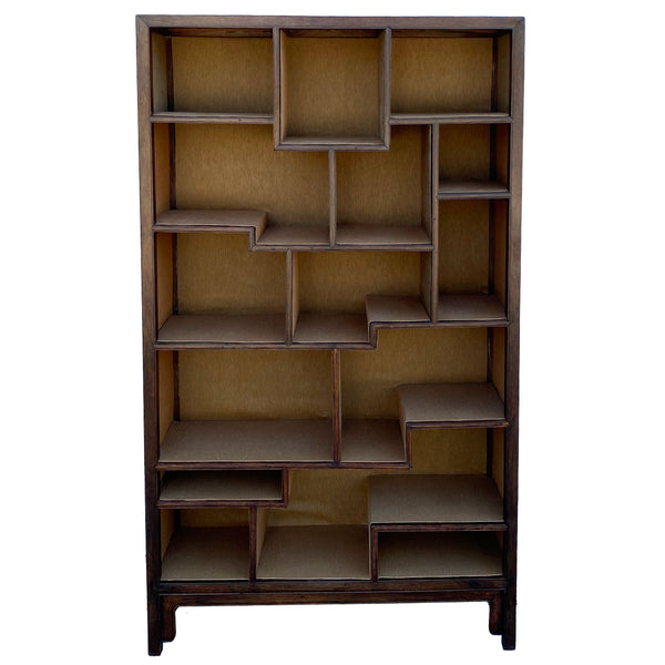 Chinese Qing Rosewood, Kiriwood Silk Lined Open Display Shelf