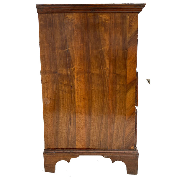 English George II Walnut Veneer Chest of Drawers