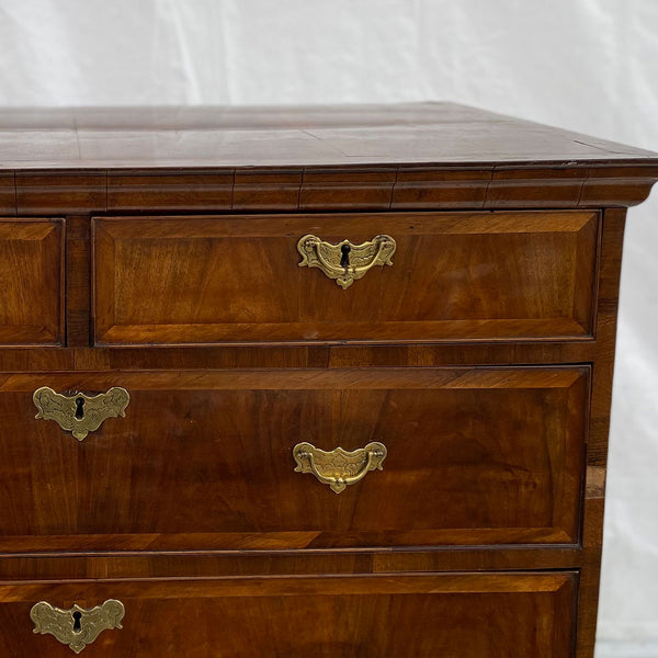 English George II Walnut Veneer Chest of Drawers