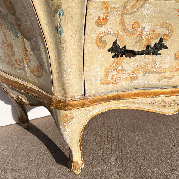 Italian Venetian Rococo Revival Painted Pine Bombe Commode