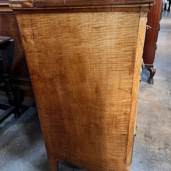 American East Tennessee Federal Inlaid Tiger Maple Chest of Drawers