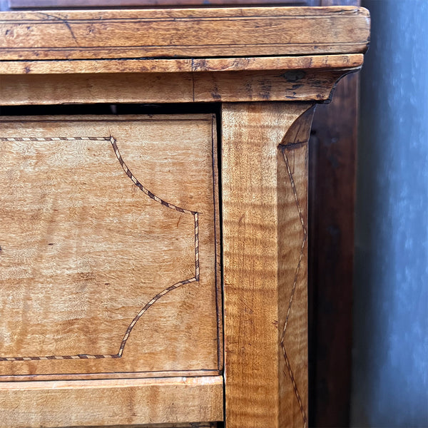 American East Tennessee Federal Inlaid Tiger Maple Chest of Drawers