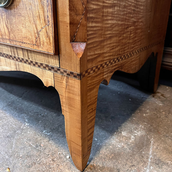 American East Tennessee Federal Inlaid Tiger Maple Chest of Drawers