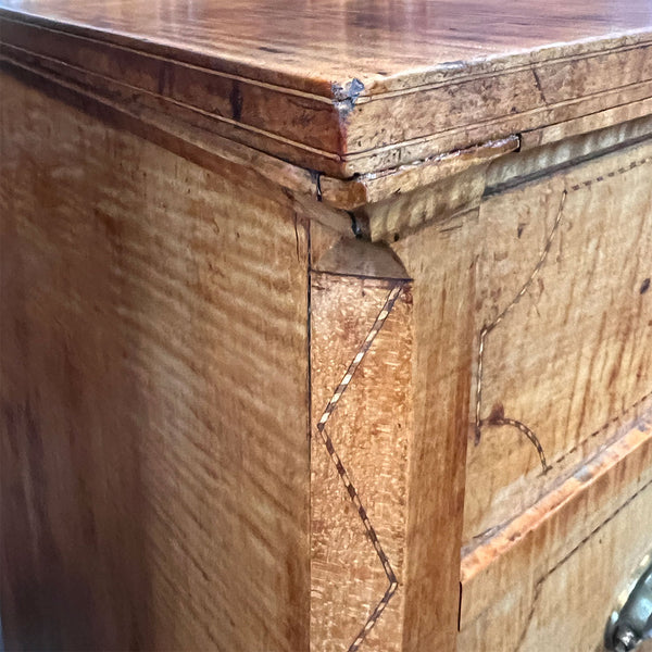 American East Tennessee Federal Inlaid Tiger Maple Chest of Drawers