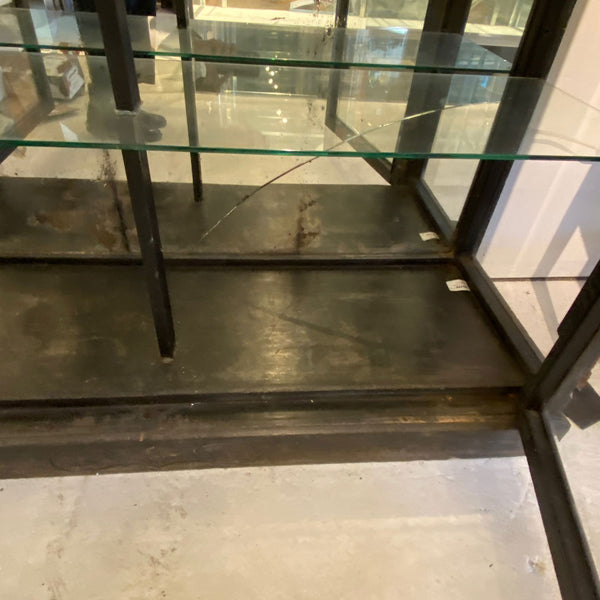 Large Anglo Indian Teak Mirrored and Beveled Glass 53-inch Palace Display Cabinet