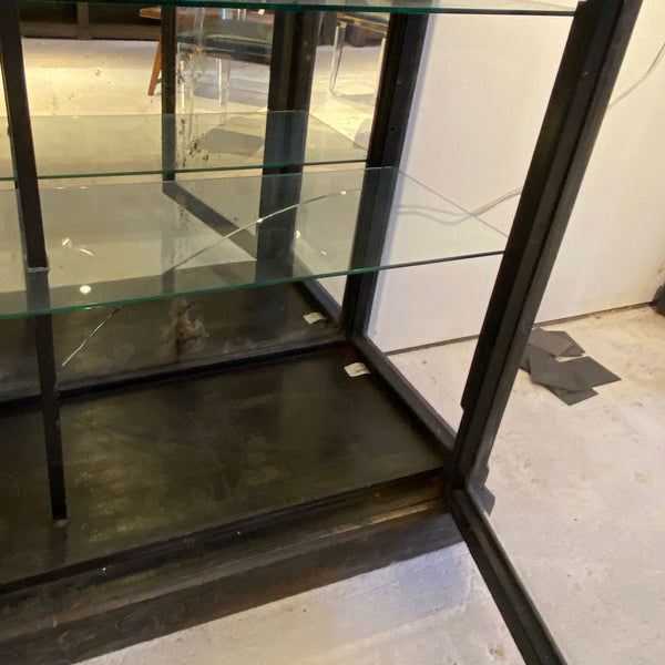 Large Anglo Indian Teak Mirrored and Beveled Glass 53-inch Palace Display Cabinet