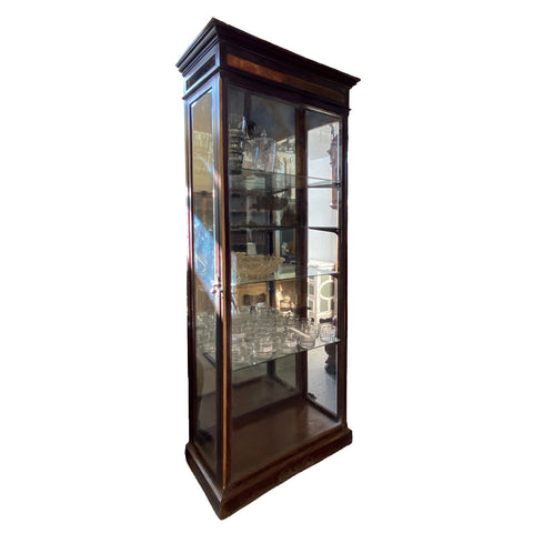 Lot 0213 | Anglo Indian Teak Mirrored and Beveled Glass Tall 40-inch Palace Display Cabinet