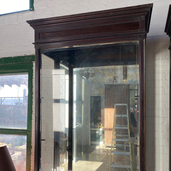 Anglo Indian Teak, Mirrored and Beveled Glass Tall 40-inch Palace Display Cabinet