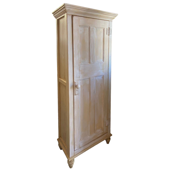 Lot 0548 | Tall Folk Art White Painted One-Door Pine Cupboard
