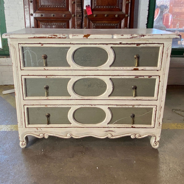 Lot 0549 | Vintage Style Mirrored and Painted Chest of Drawers