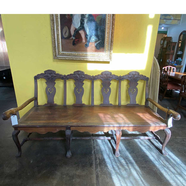 Large Indo-Portuguese Queen Anne Rosewood Four-Seat Settee