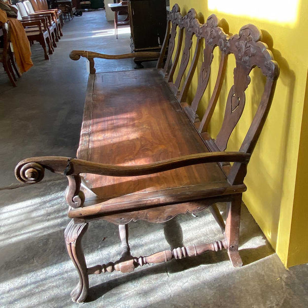 Large Indo-Portuguese Queen Anne Rosewood Four-Seat Settee