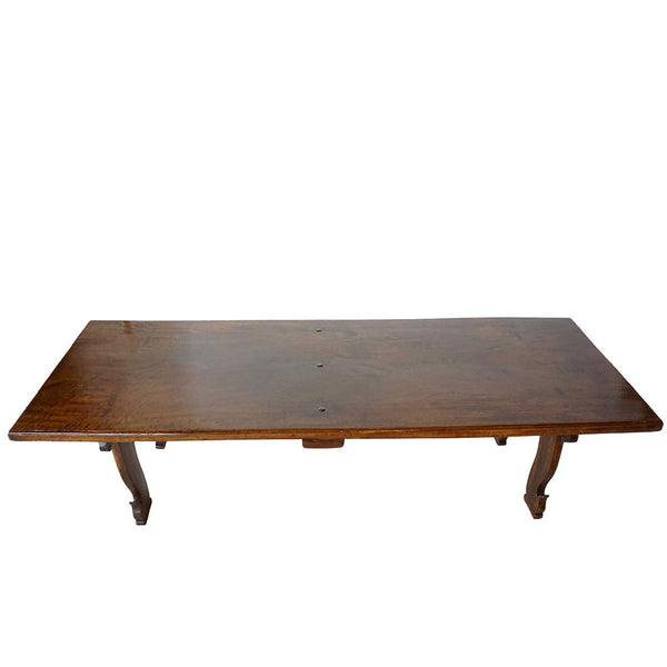 Large Indian Namboodhiri Teak and Fruitwood Rectangular Low Table