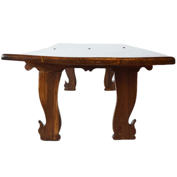 Large Indian Namboodhiri Teak and Fruitwood Rectangular Low Table