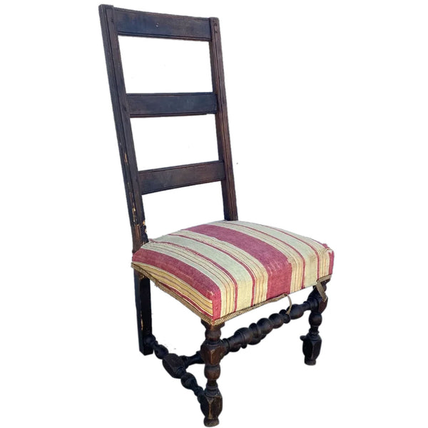 [RESTORE] French Provincial Louis XIV Walnut Ladderback Side Chair