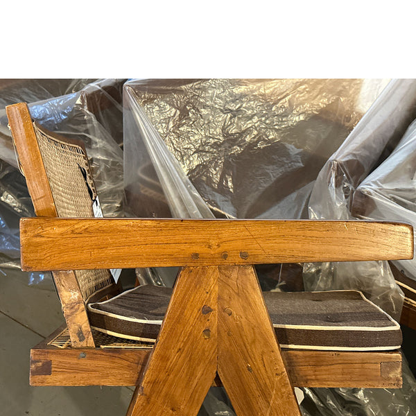 Vintage PIERRE JEANNERET Teak Conference Chair from Chandigarh, India