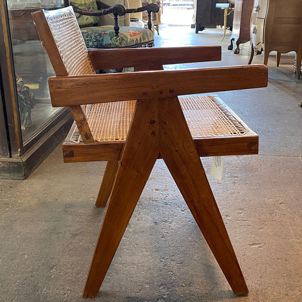 Vintage PIERRE JEANNERET Teak Conference Chair from Chandigarh, India