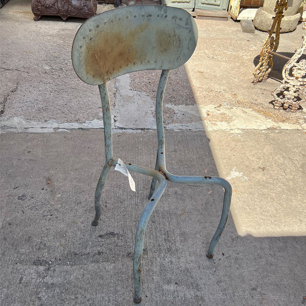 Set of Eight Vintage American Industrial Iron Side Chairs