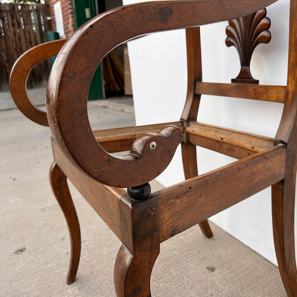 Pair Regency Mahogany Upholstered Seat Armchairs