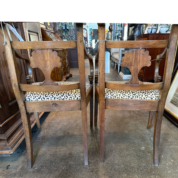 Pair Regency Mahogany Upholstered Seat Armchairs