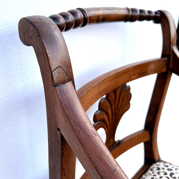 Pair Regency Mahogany Upholstered Seat Armchairs