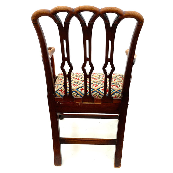 English George III Mahogany Upholstered Seat Armchair