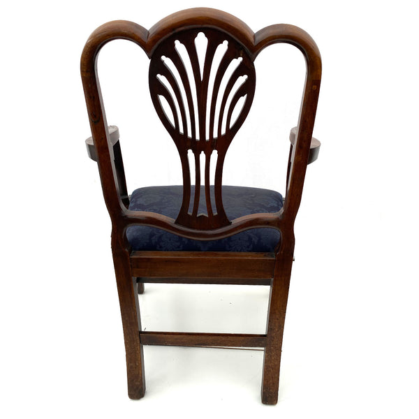 English Hepplewhite Mahogany Upholstered Seat Armchair