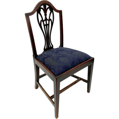 English Hepplewhite Mahogany Upholstered Seat Side Chair