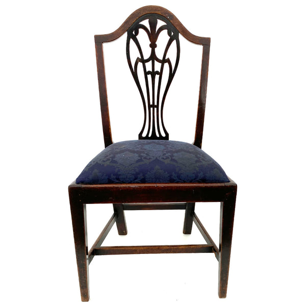 English Hepplewhite Mahogany Upholstered Seat Side Chair