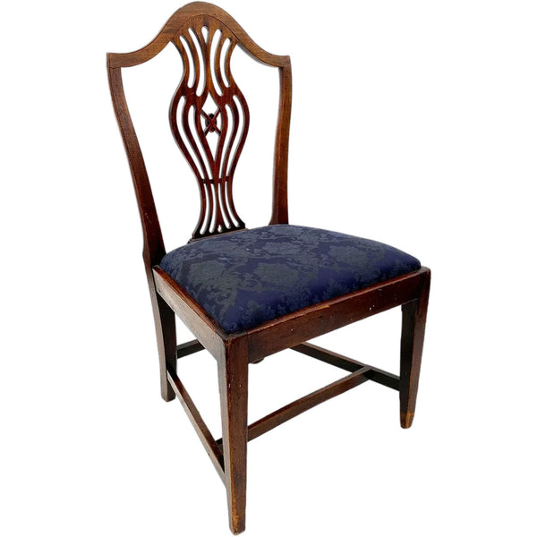 English Hepplewhite Mahogany Upholstered Seat Side Chair