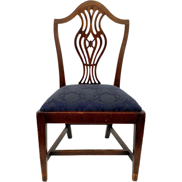 English Hepplewhite Mahogany Upholstered Seat Side Chair