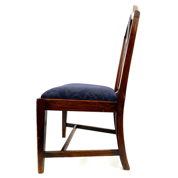 English Hepplewhite Mahogany Upholstered Seat Side Chair