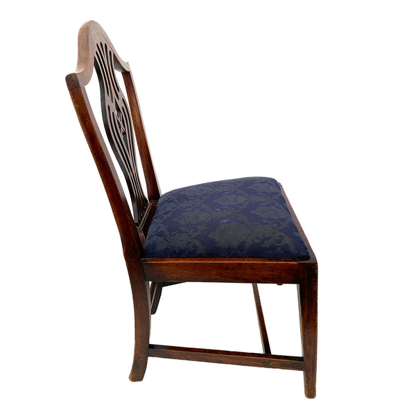 English Hepplewhite Mahogany Upholstered Seat Side Chair