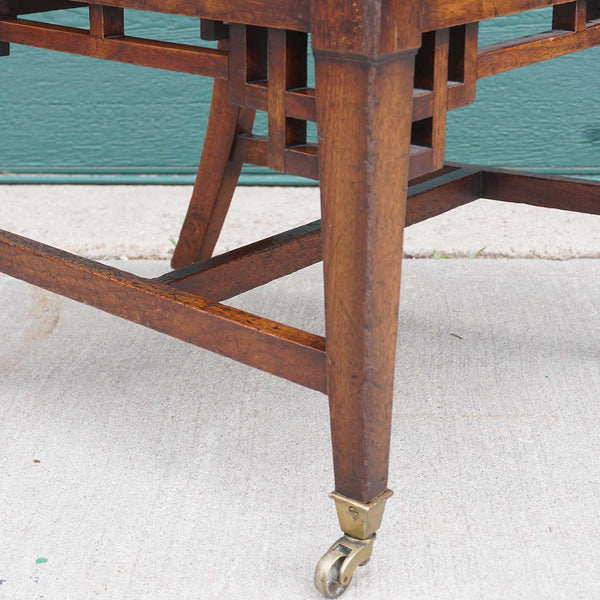 English Blyth & Sons Aesthetic Movement Mahogany and Leather Side Chair