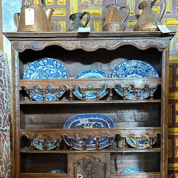 French Provincial Chestnut, Pine and Walnut Plate Rack (Vaisselier Egouttoir)