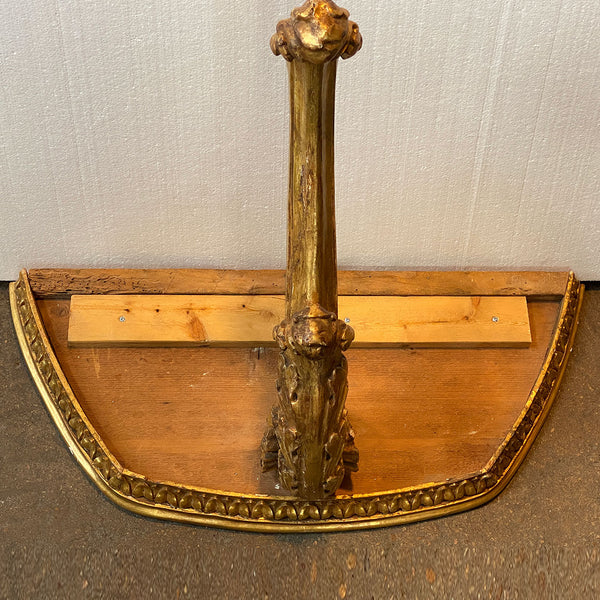 Small Italian Gilt Pine Wall Mount Console Table / Bracket Shelf