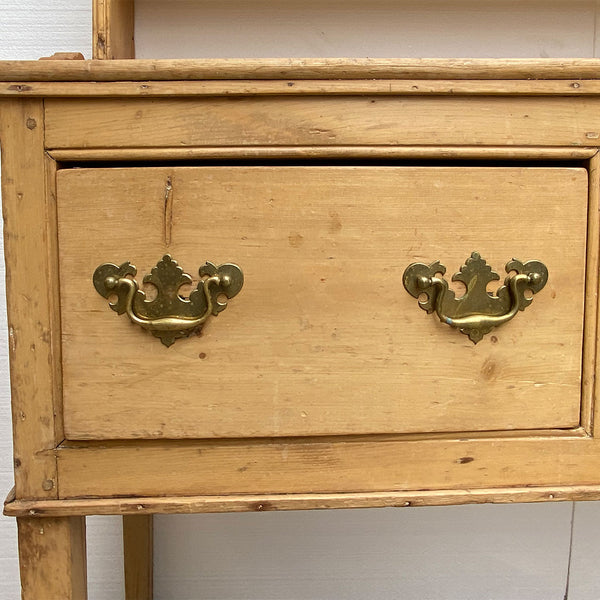 English Georgian Pine Welsh Dresser and Rack