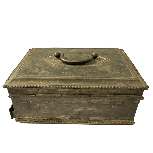 Anglo Indian Georgian Campaign Patinated Brass Desk Box